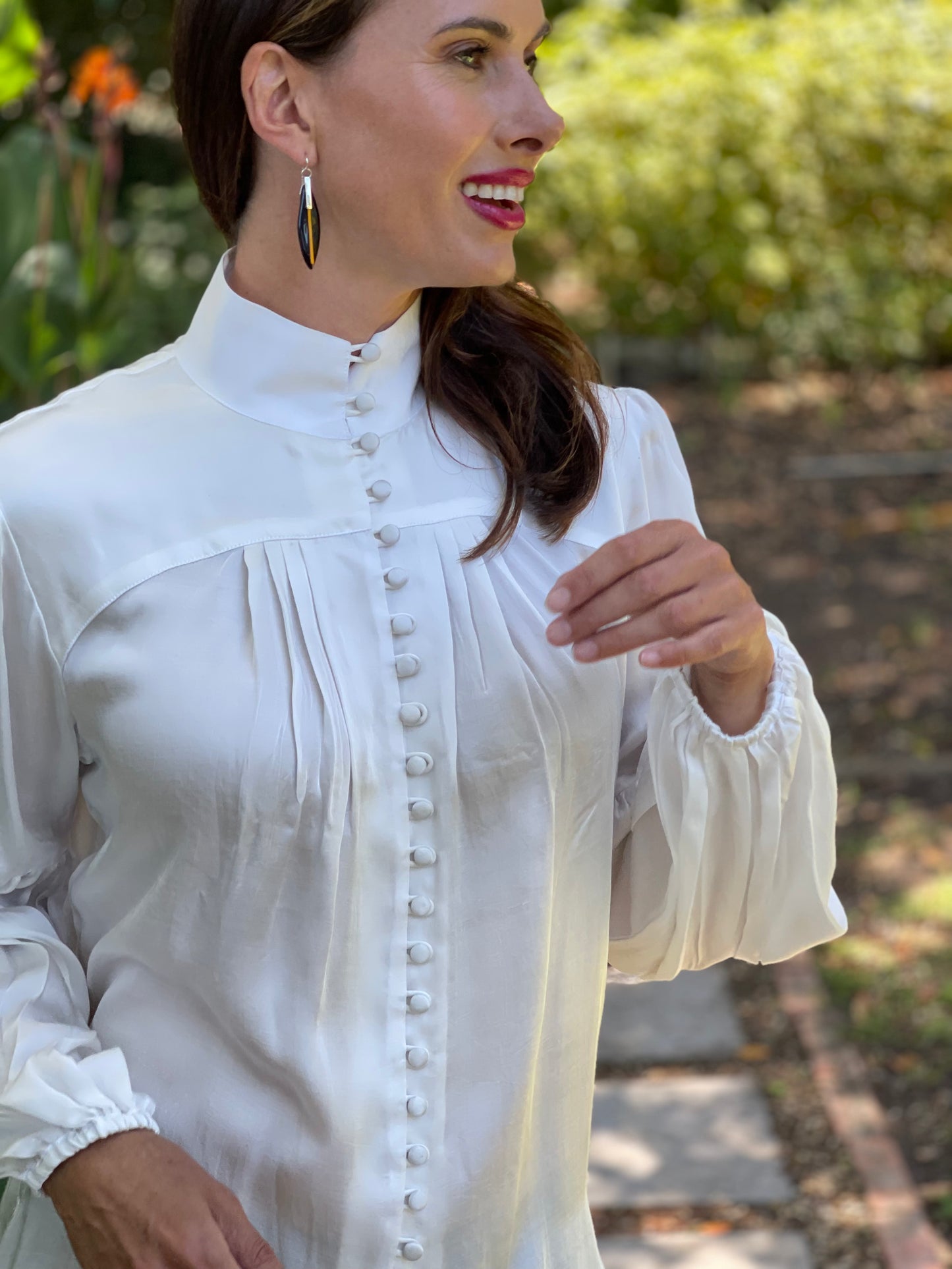 Tiffany blouse, White silk blend