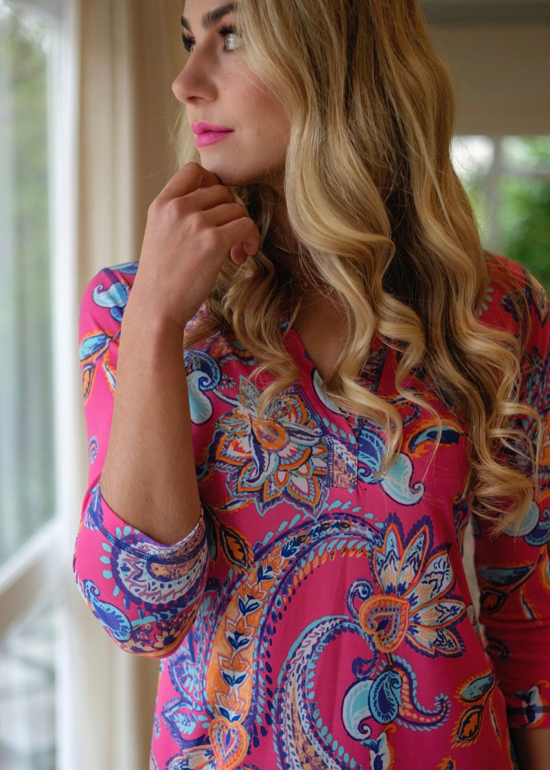 Icon dress, Pink paisley