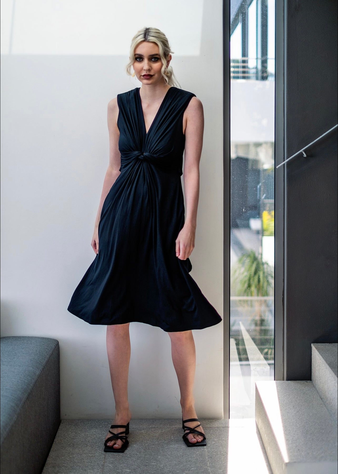 Paris knot dress , Short Navy