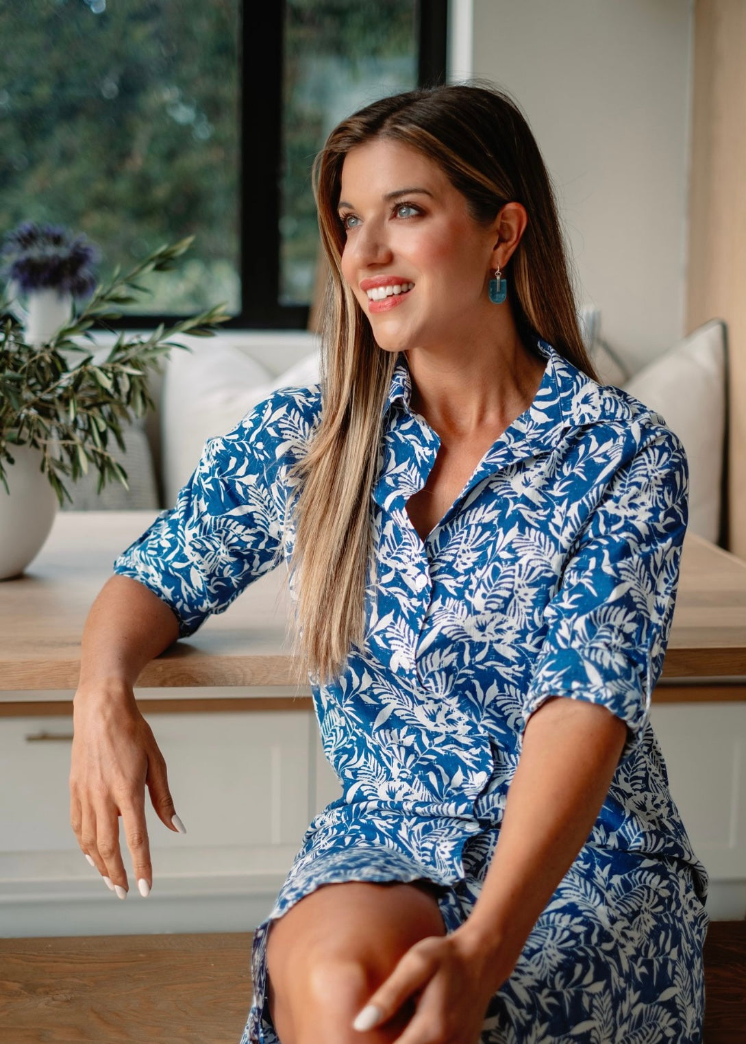 Pia dress in Blue Floral