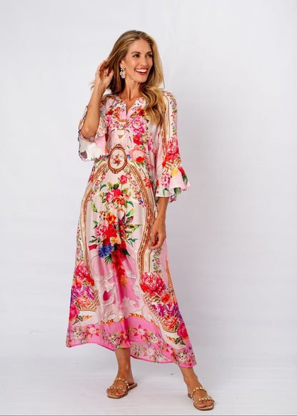 Jubilee Dress in Pink Flower Garden