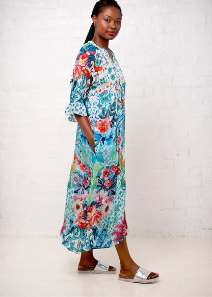 Jubilee Dress in Turquoise Dots