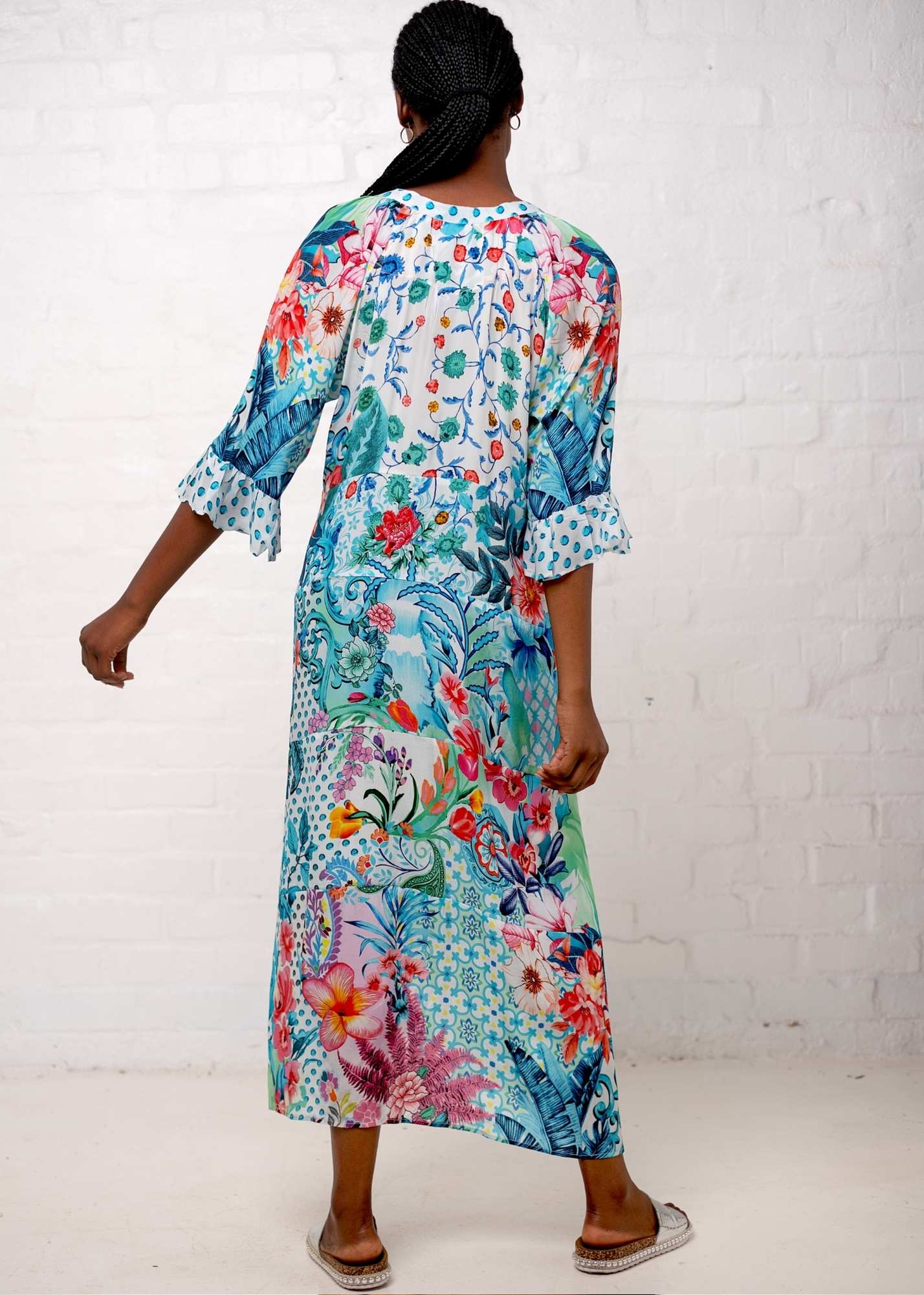 Jubilee Dress in Turquoise Dots