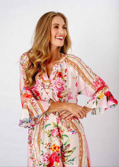 Jubilee Dress in Pink Flower Garden