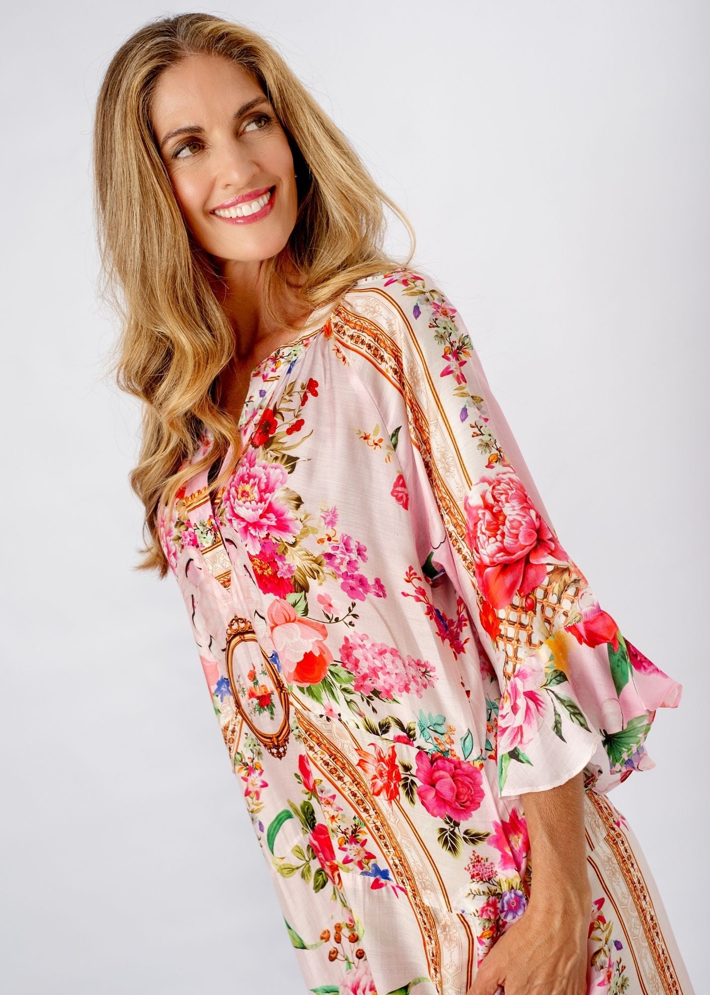Jubilee Dress in Pink Flower Garden