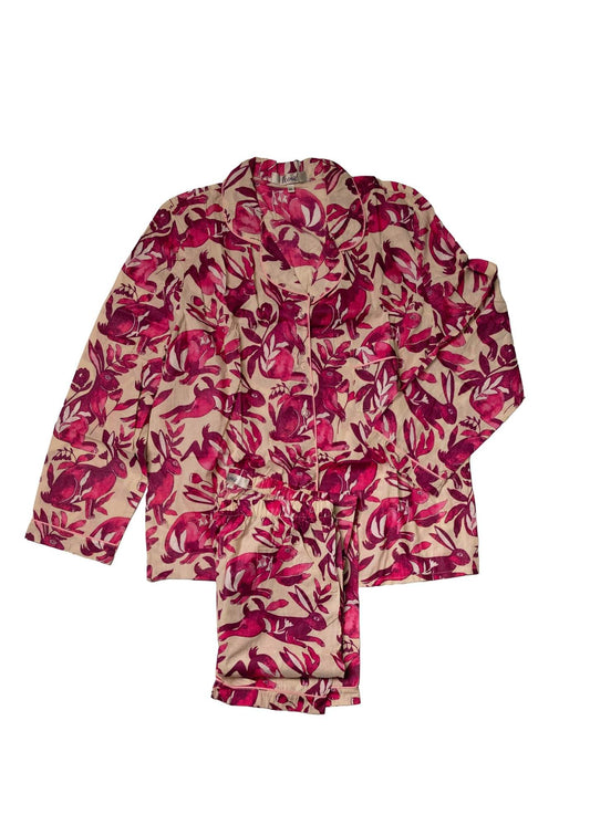 Long PJ Set in Pink Bunnies