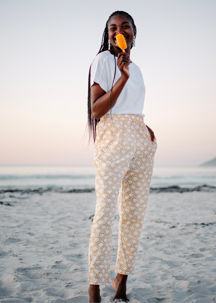Patch Pocket Pants, Yellow flares