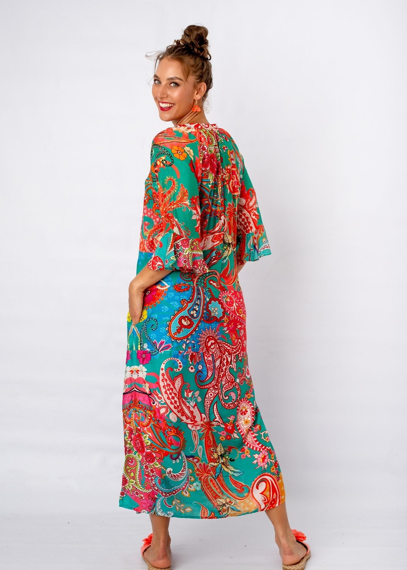 Jubilee Dress in Coral Paisley