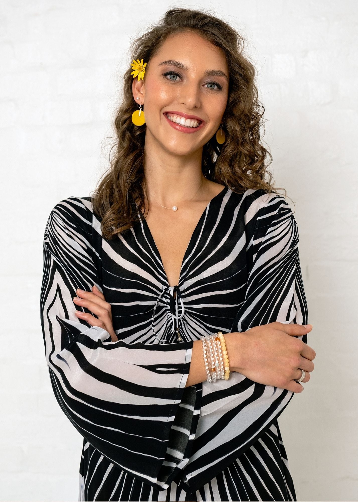 Lanira Dress in Black and White