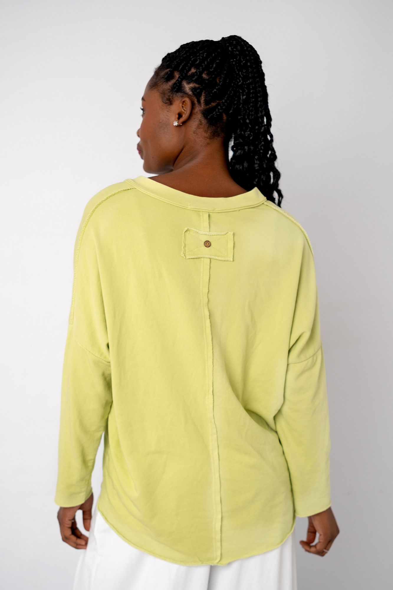 The Super Slouch V-Neck Track Top in Lime
