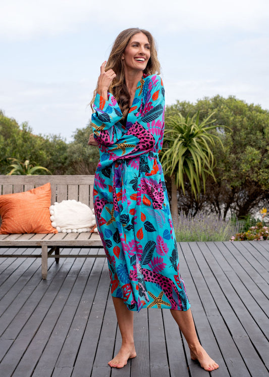 The Savannah Muse in Cerulean Jungle Abstract