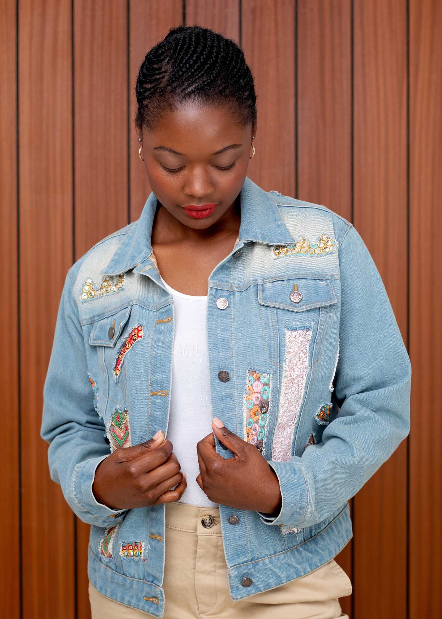 Denise Denim Jacket in Bling