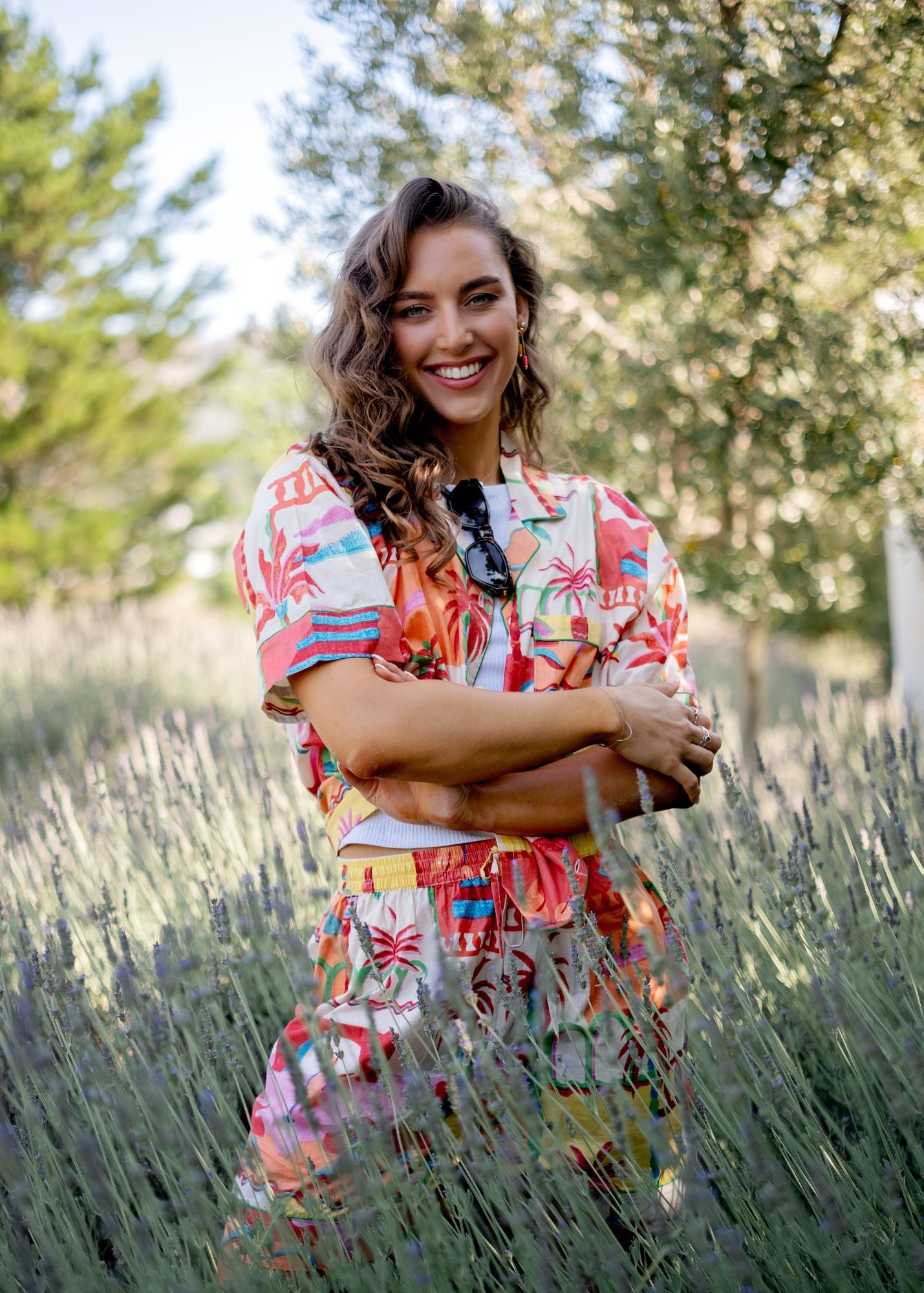 The Isola Short Set in Coral Tropical