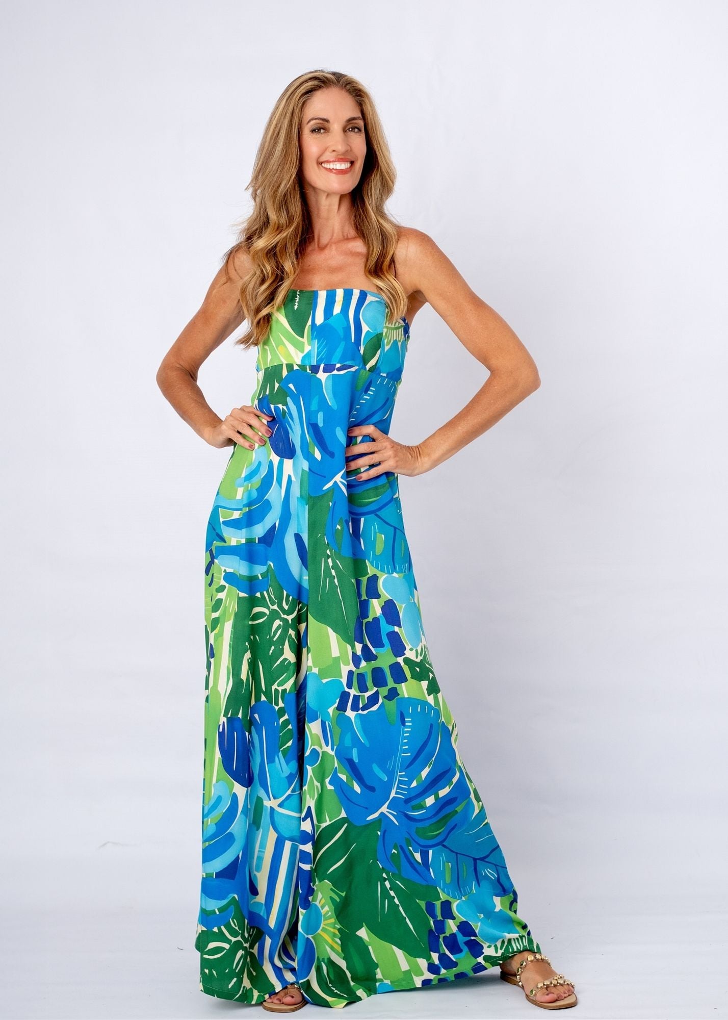 Carmen Playsuit in Botanic Tide