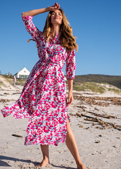 Betty Button dress in and Pink and Blue