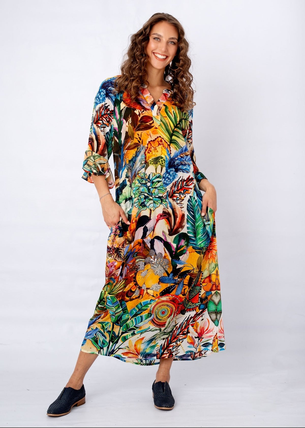 Jubilee Dress in Harvest Leaves
