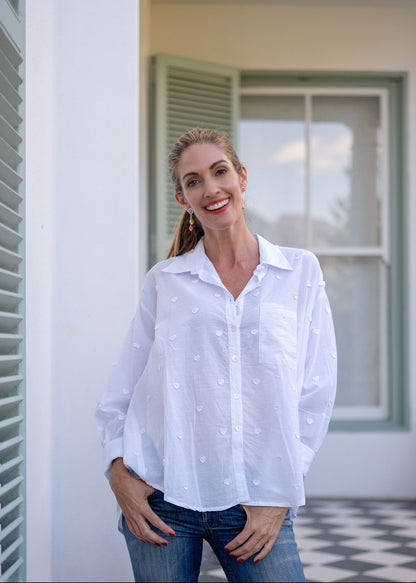 Fleur Shirt in Hearts in a Flutter