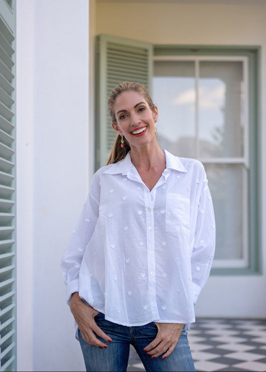 Fleur Shirt in Hearts in a Flutter