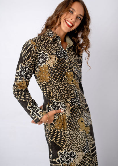 The Emma Shirt Dress in Terra Mosaic