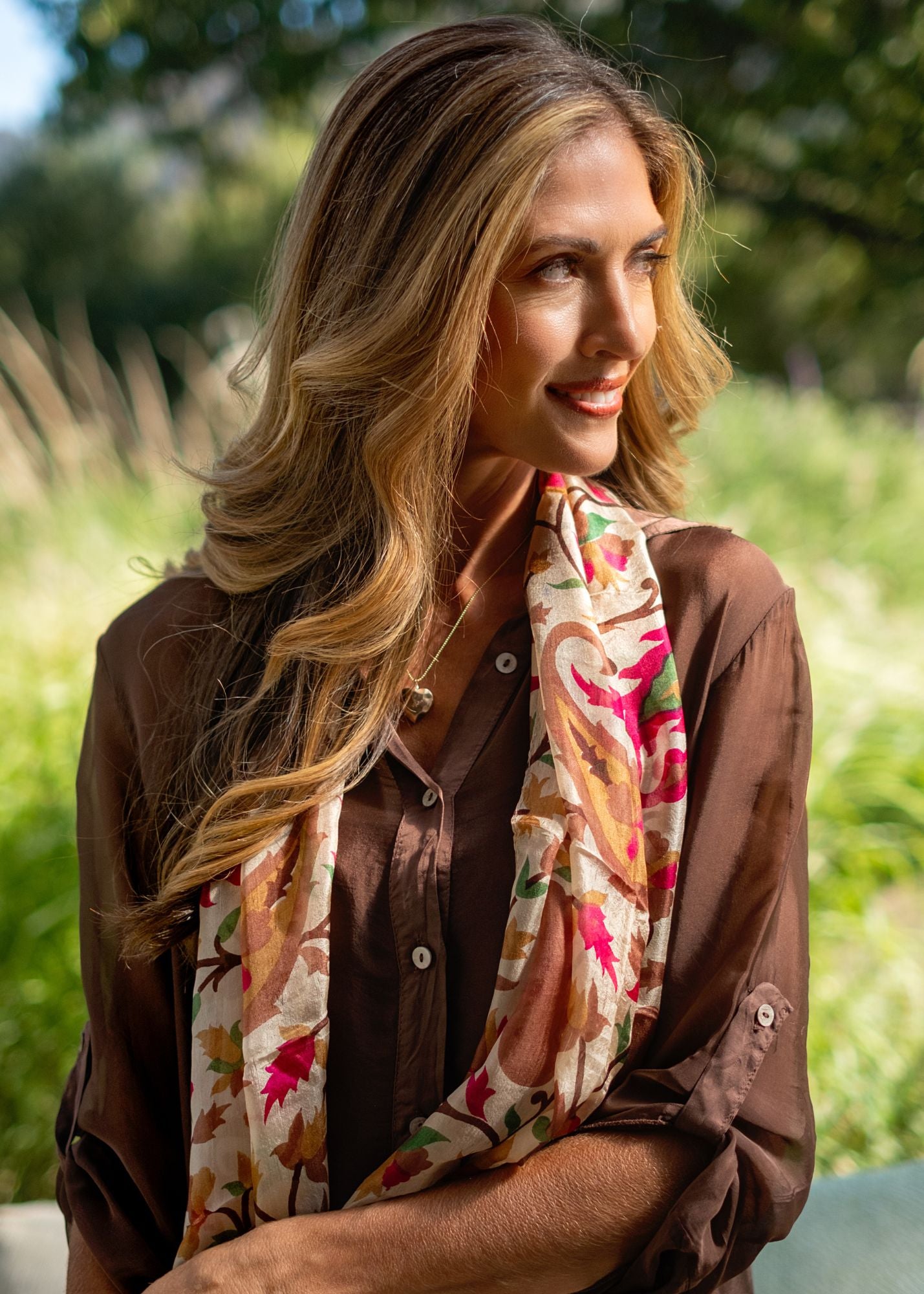 La Seta Dress with Tab top Sleeve —Coffee Date