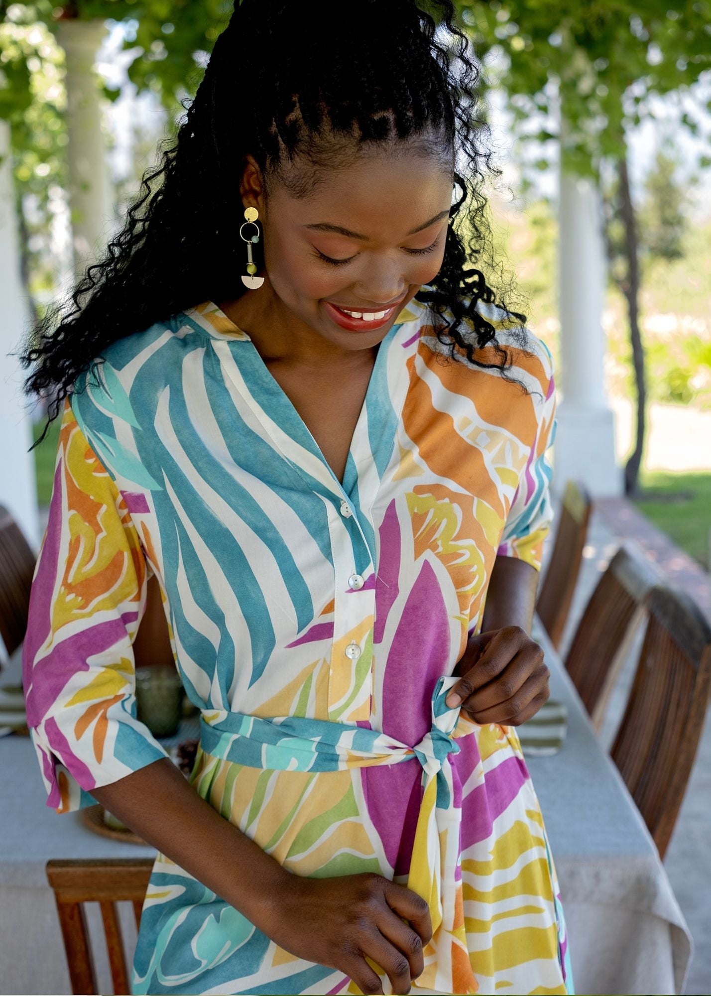 The Zania Cuffed Sleeve in Tropical  Breeze