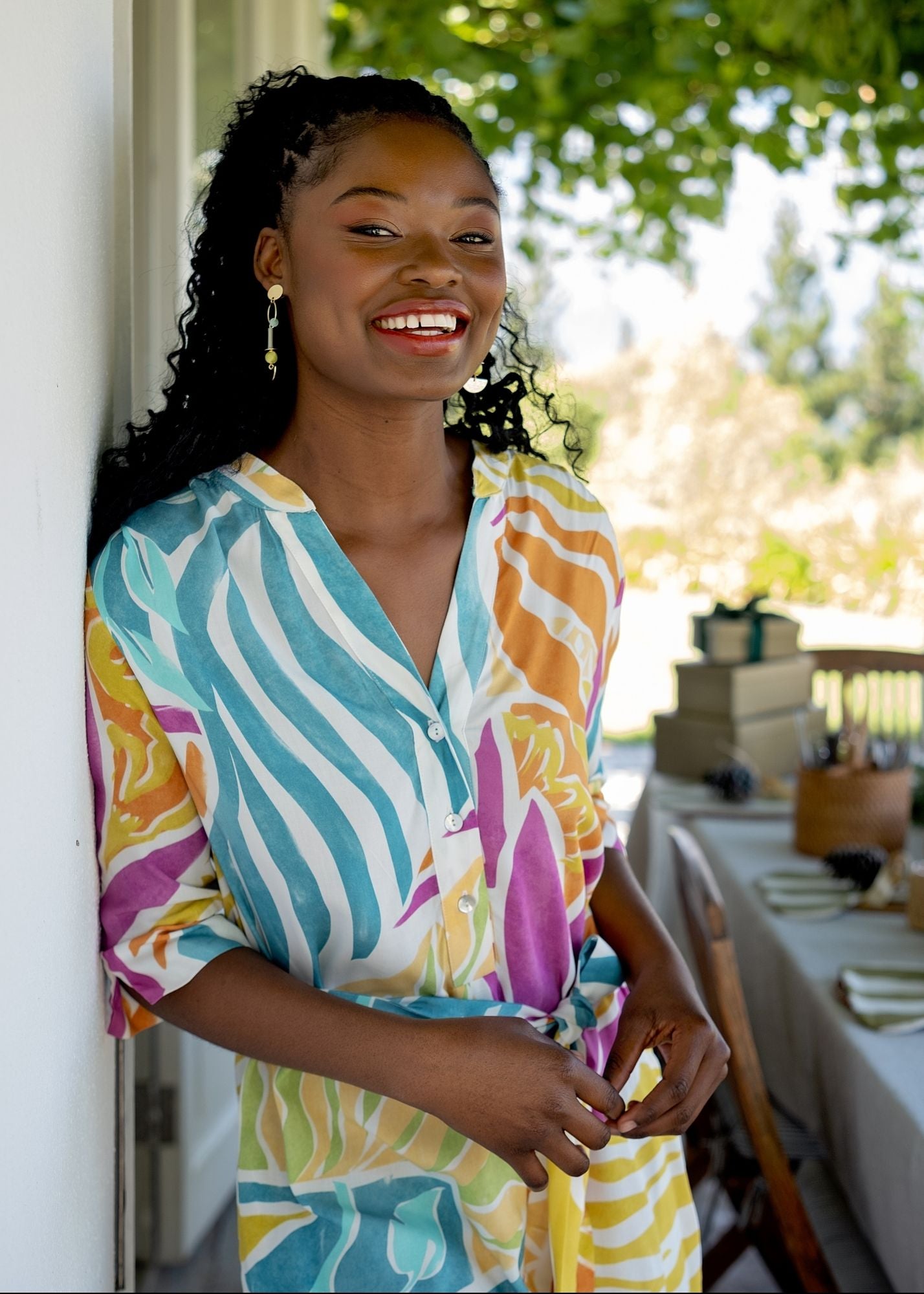 The Zania Cuffed Sleeve in Tropical  Breeze