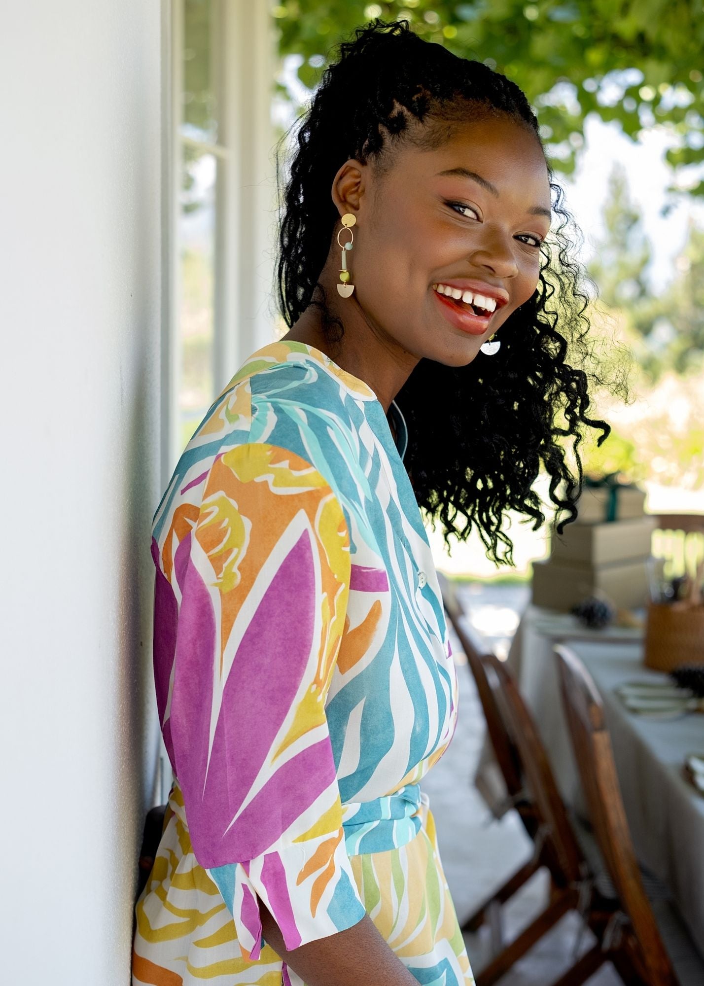 The Zania Cuffed Sleeve in Tropical  Breeze