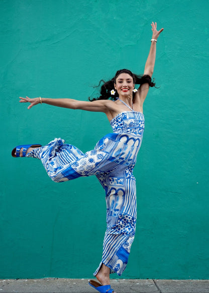 Carmen Playsuit in Santorini Blue