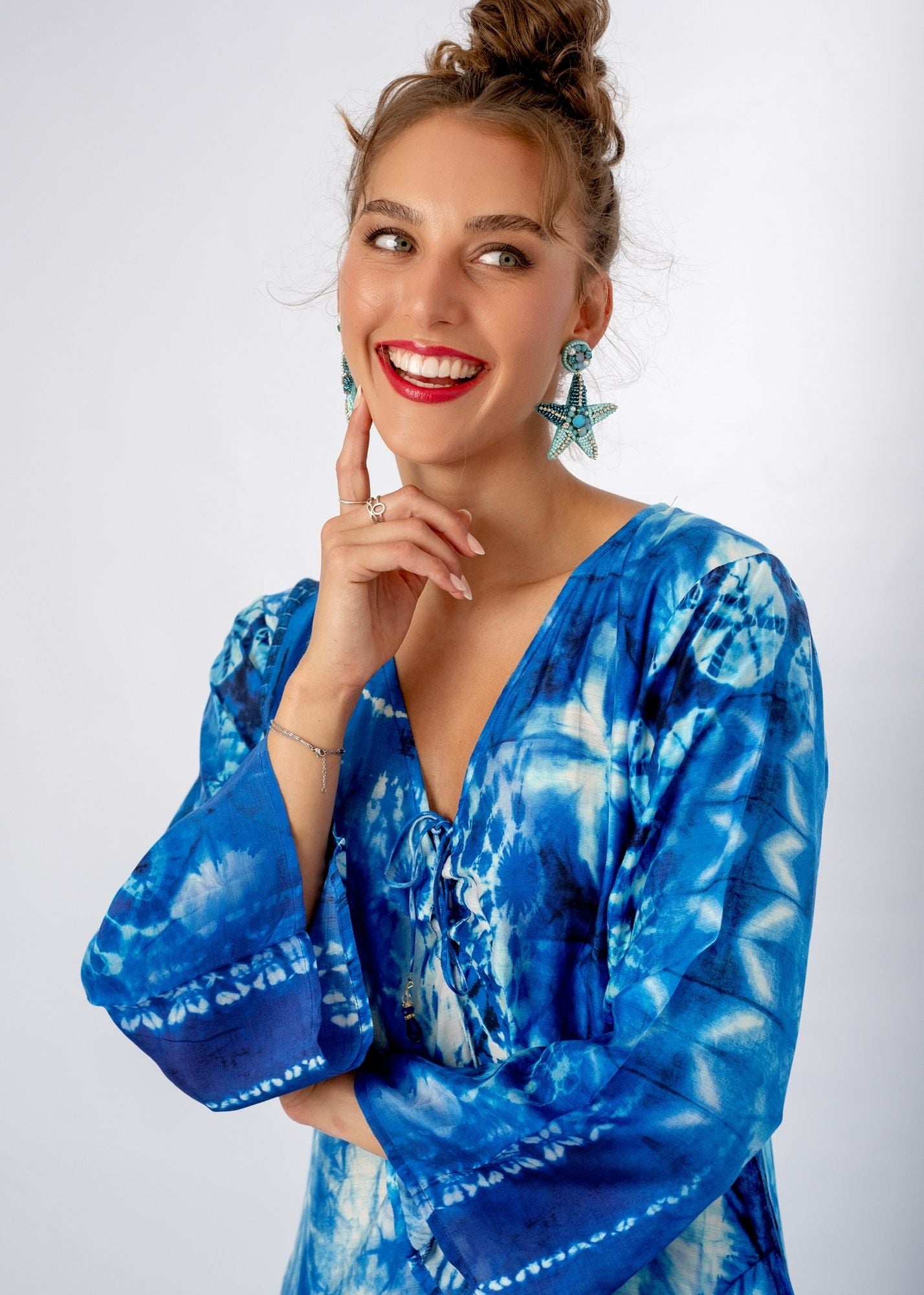 Lanira Dress in Ocean Blue