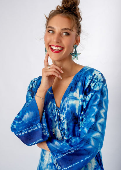 Lanira Dress in Ocean Blue