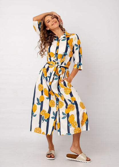Betty Button in Citrus Stripe