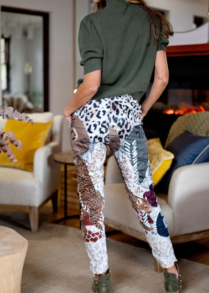 Serengeti Glam Graphic Slouch Pants in Gilded Serengeti Dust