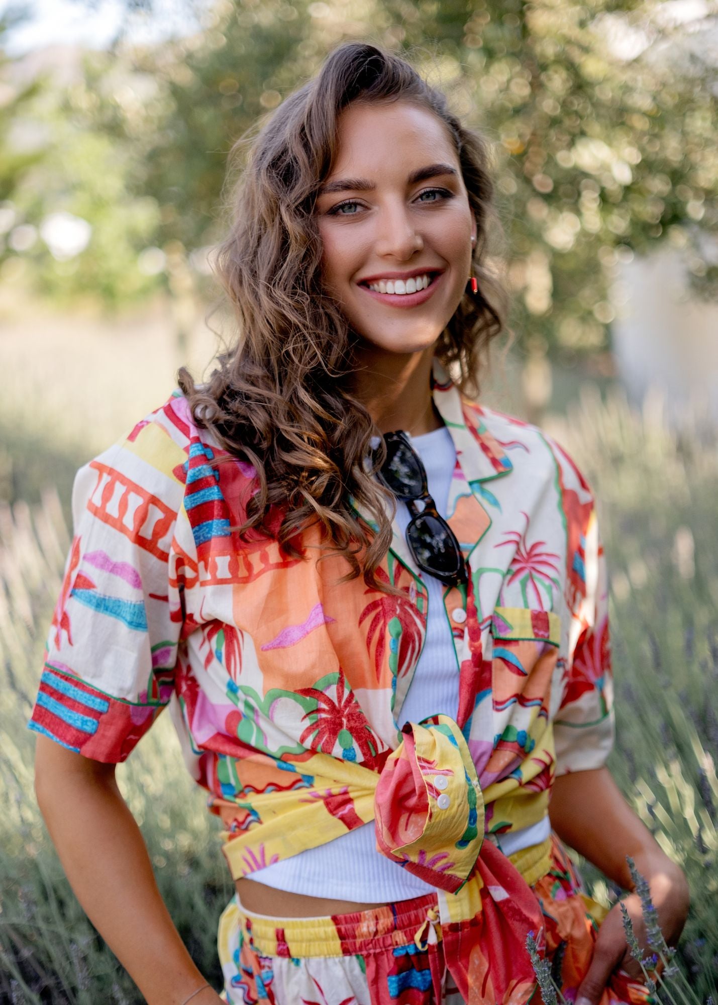 The Isola Short Set in Coral Tropical