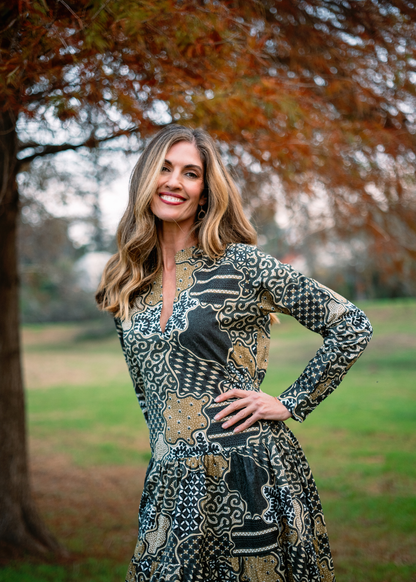 Nina Dress in Terra Mosaic