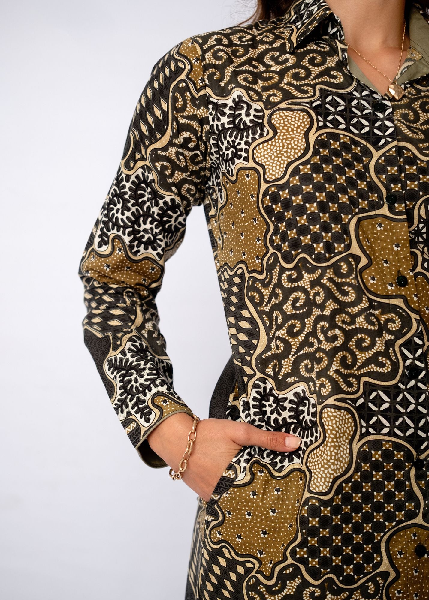 The Emma Shirt Dress in Terra Mosaic