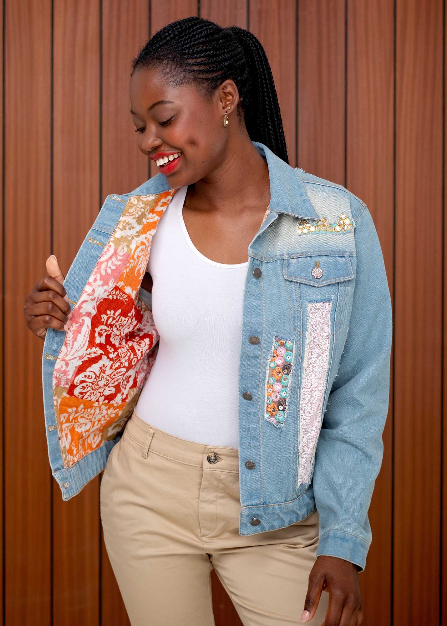 Denise Denim Jacket in Bling
