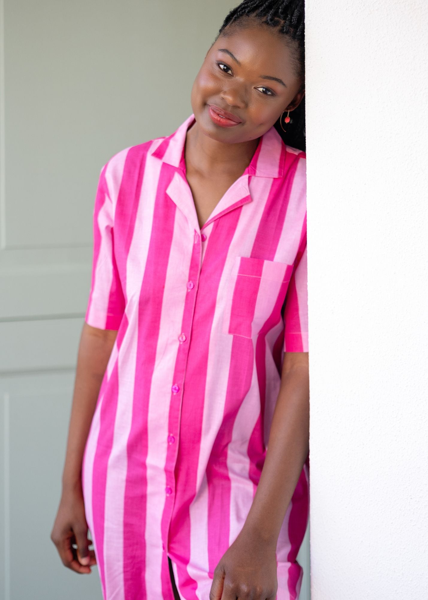 Short Sleeve Sleepshirt in Sorbet Stripe