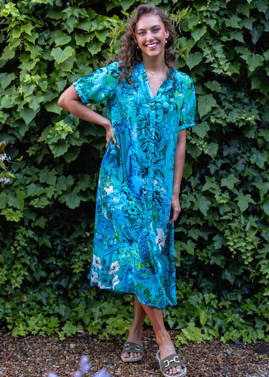 Maxine Dress in Blue Paradise