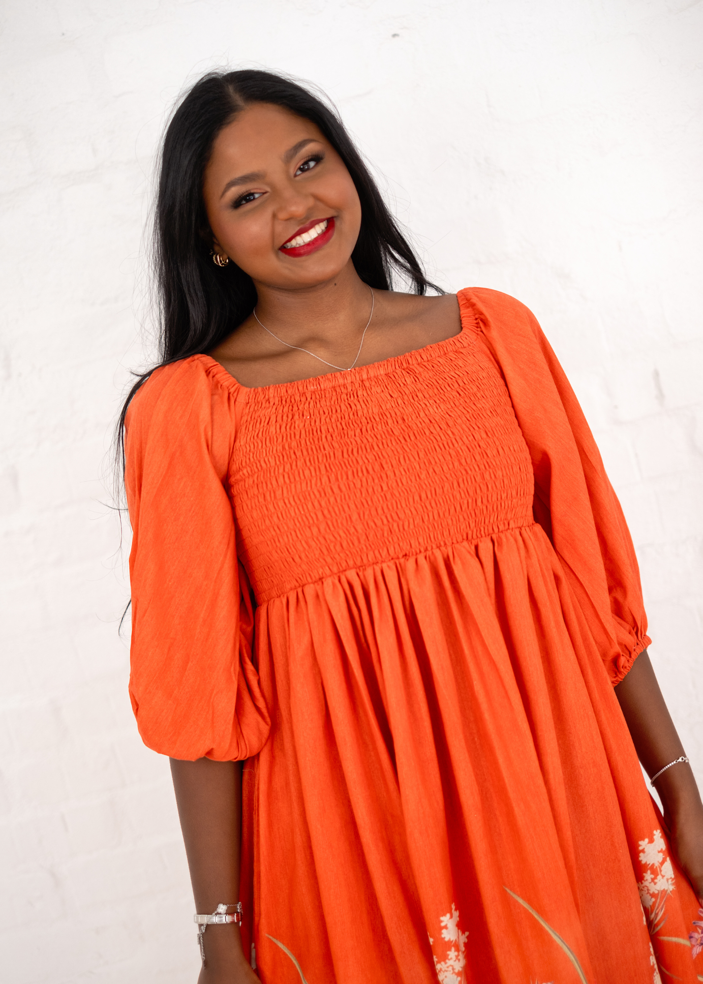 Donna Dress in Terracota.
