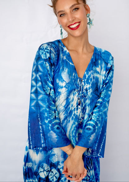 Lanira Dress in Ocean Blue