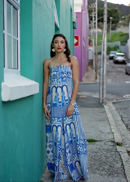 Carmen Playsuit in Santorini Blue