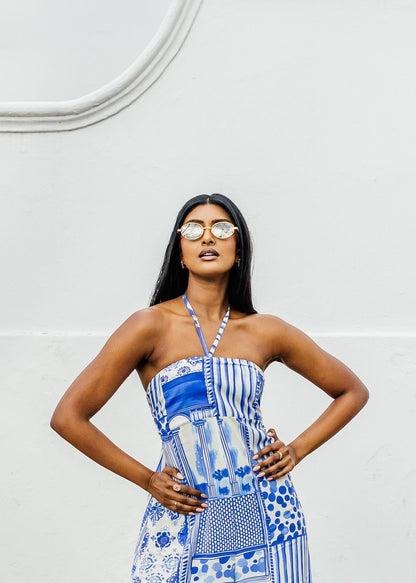 Carmen Playsuit in Santorini Blue