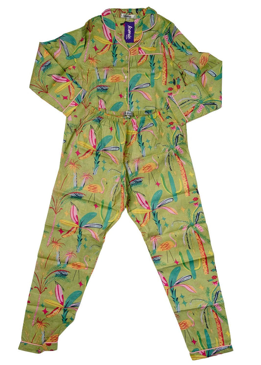 Long PJ Set in Green Dragonfly