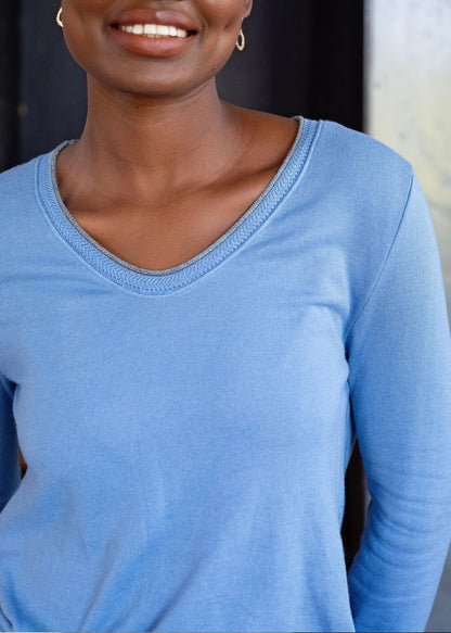 Capri Knit Top in Sky Blue