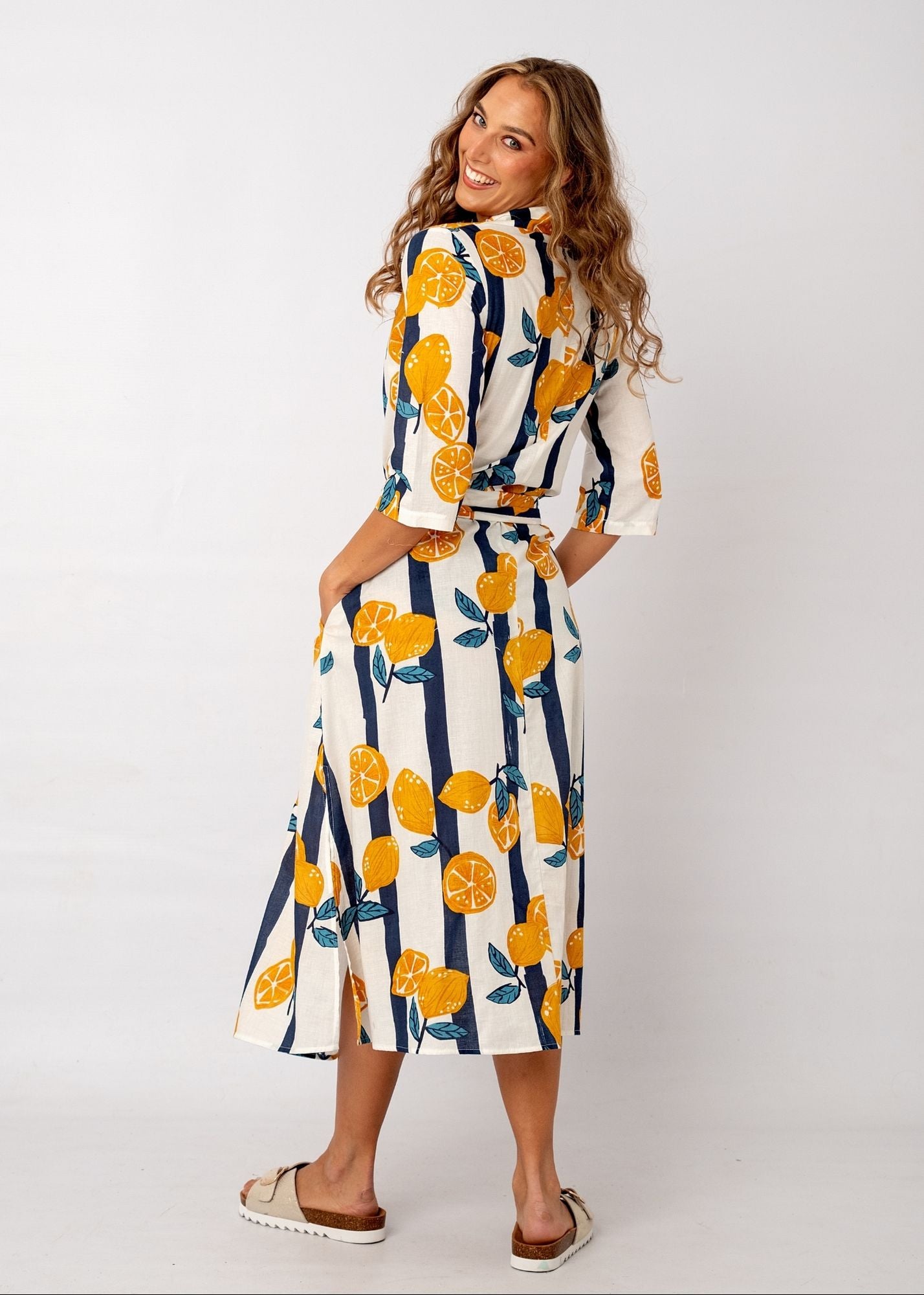 Betty Button in Citrus Stripe