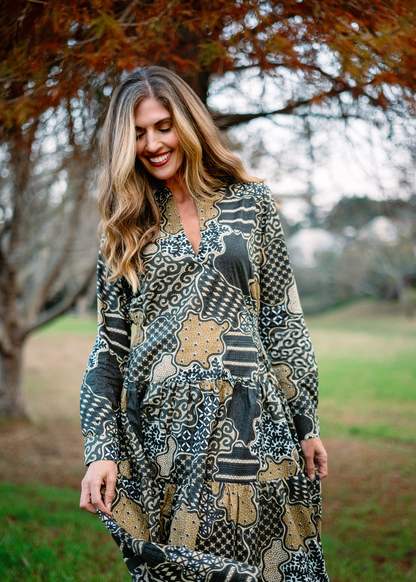 Nina Dress in Terra Mosaic