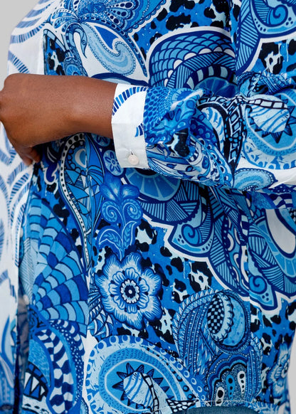 Fusion Pants Suit, Blue and White