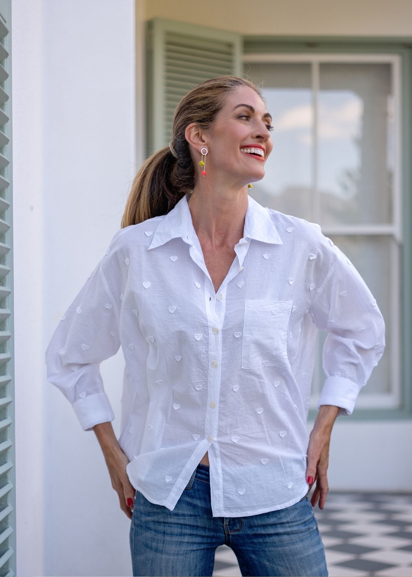 Fleur Shirt in Hearts in a Flutter