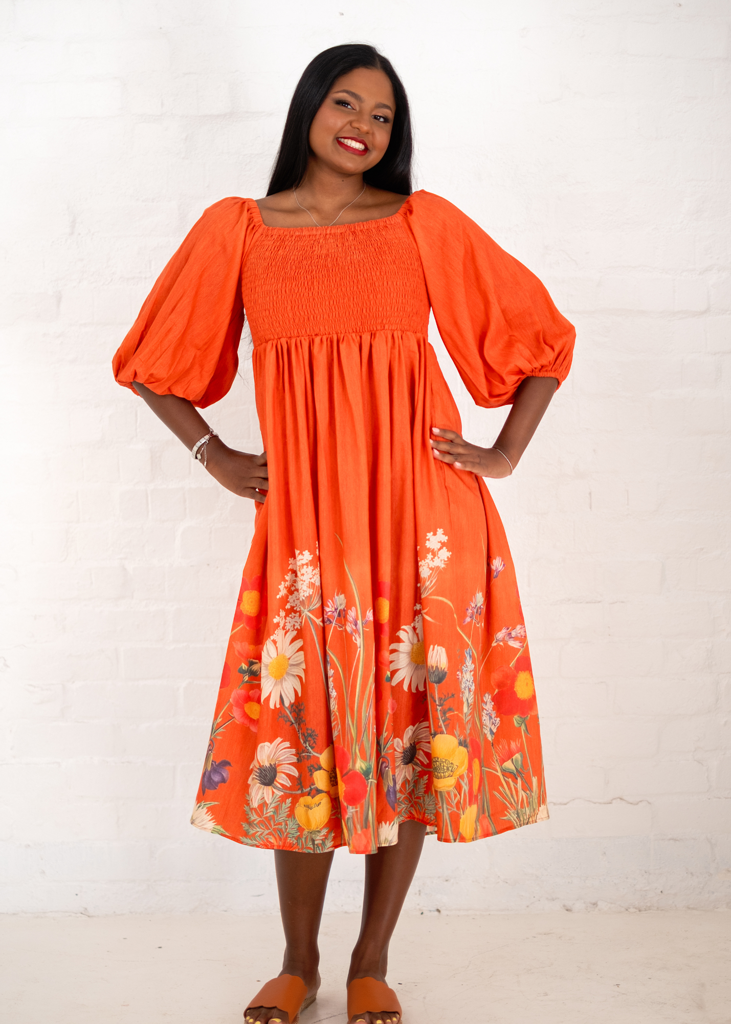 Donna Dress in Terracota.
