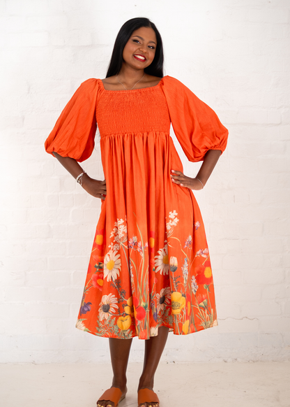 Donna Dress in Terracota.